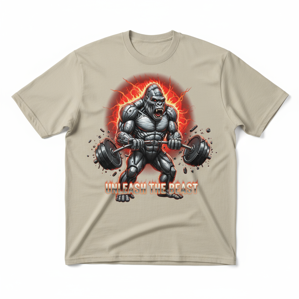 Fityou UNLEASH THE BEAST Oversized Tee- Beige