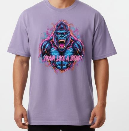Fityou Train Like Beast oversizes Tee- Lanvender rage