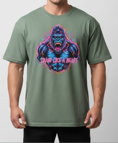Fityou Train Like Beast oversizes Tee- Lanvender rage