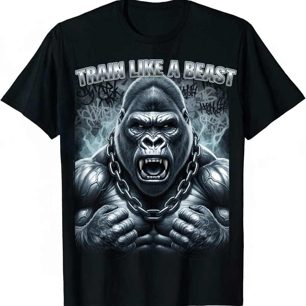 FItyou TRAIN LIKE BEAST Oversized Tee- Black