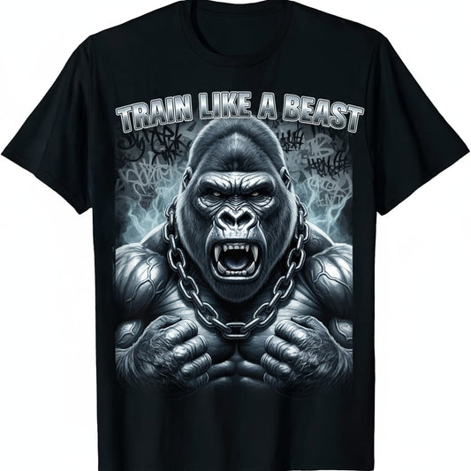 FItyou TRAIN LIKE BEAST Oversized Tee- Black