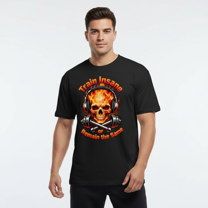 FItyou TRAIN INSANE OR REMAIN THE SAME Oversized Tee- Black