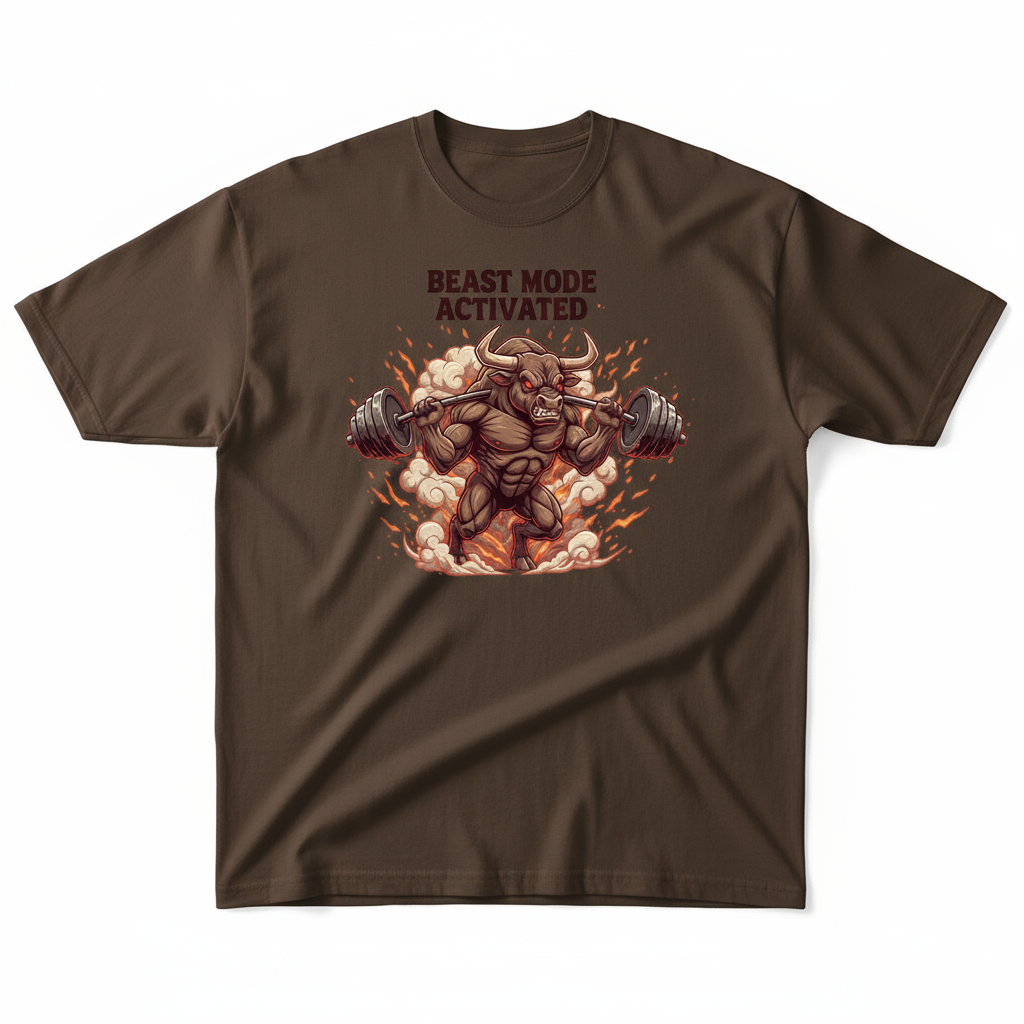 FItyou BEAST MODE ACTIVATED Oversized Tee- Brown